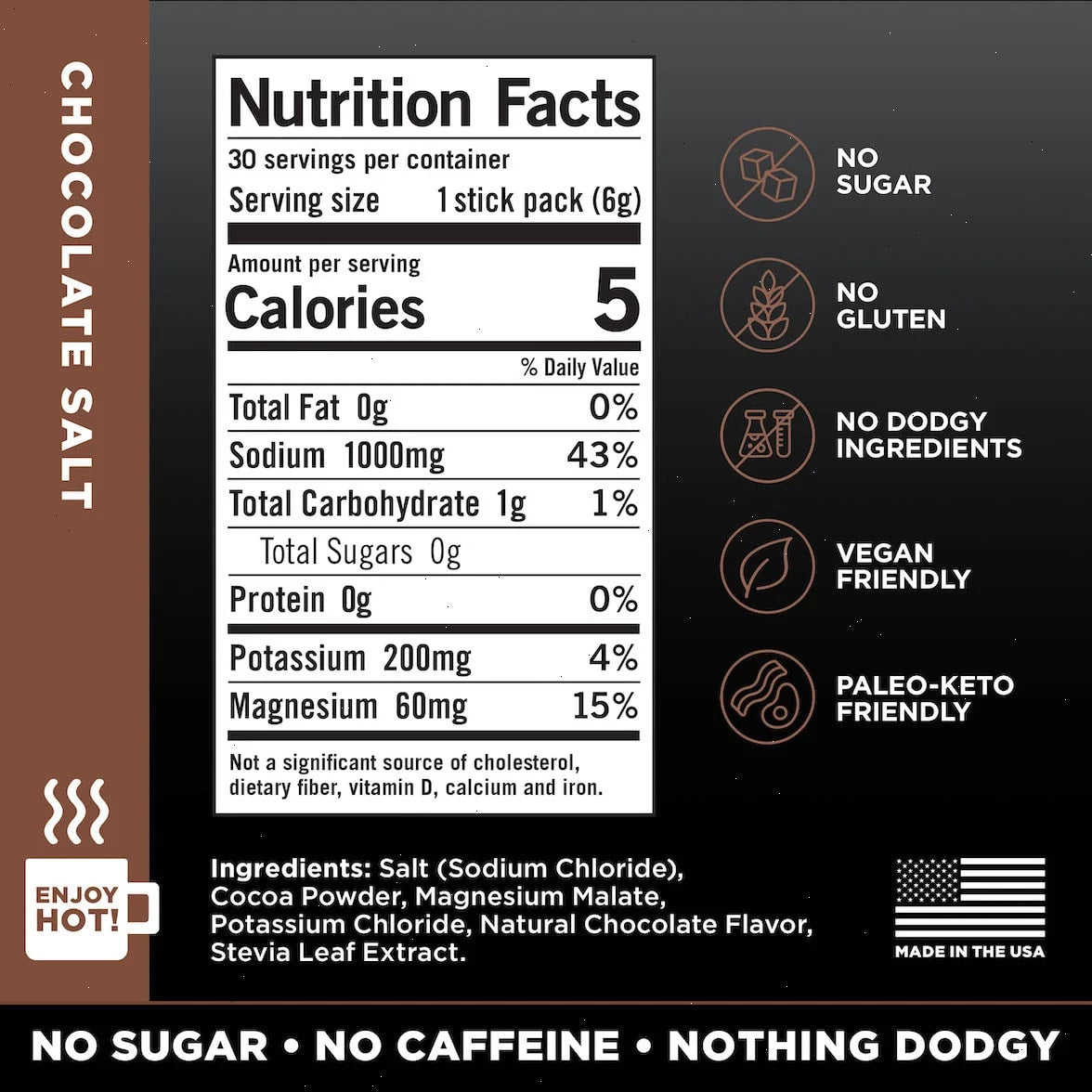 Chocolate Salt - LMNT Zero-Sugar Electrolytes