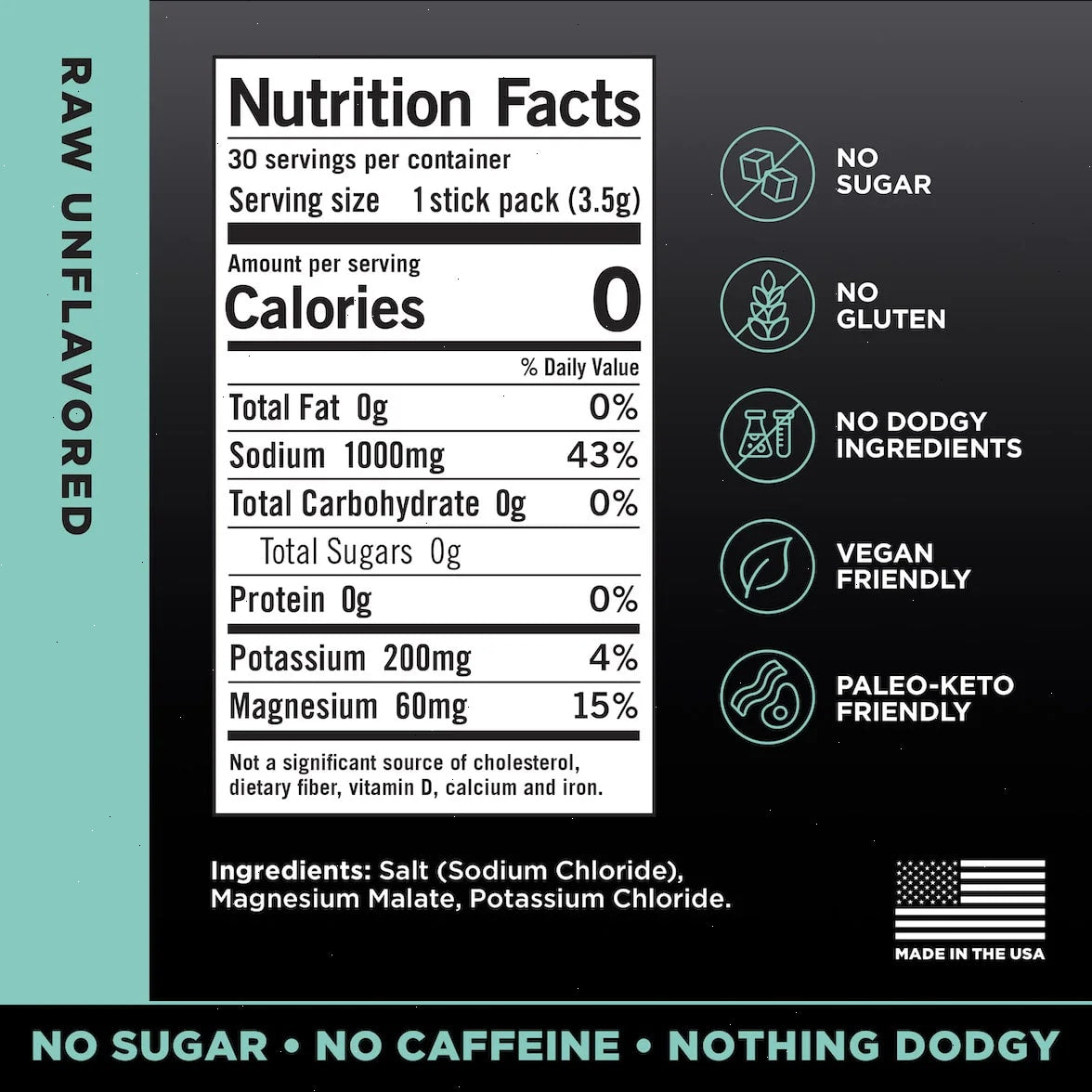 Raw Unflavored - LMNT Zero-Sugar Electrolytes